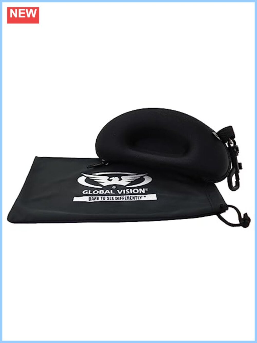 Hard Nylon Sunglasses Case & Microfiber Pouch Set Classic Eyeglass Storage